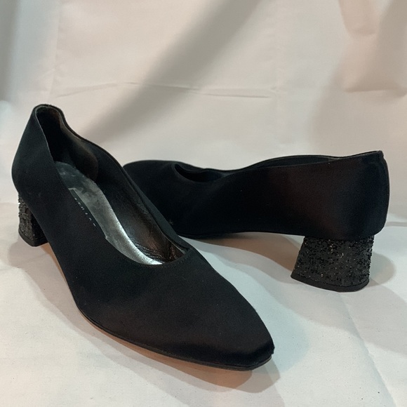 Stuart Weitzman Black Shimmer Heels Pumps - Picture 2 of 7